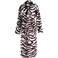 ISleep Badjas - Zebra Print - Zachte Fleece - Lang Model - Maat XL - Bruin/Wit
