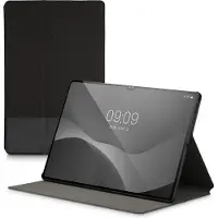 Kwmobile hoes geschikt voor Samsung Galaxy Tab S8 Ultra / S9 Ultra - Slanke tablethoes met standaard - Tablet cover in antraciet / zwart