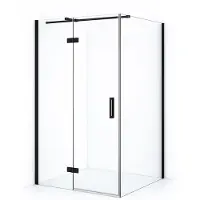 Maxaro Diamond Douchecabine | 110x100 cm Mat zwart Helder glas Draaideur Rechthoek