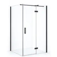 Maxaro Diamond Douchecabine | 120x80 cm Zwart chroom Helder glas Draaideur Rechthoek