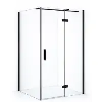 Maxaro Diamond Douchecabine | 110x110 cm Mat zwart Helder glas Draaideur Vierkant