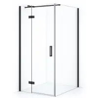 Maxaro Diamond Douchecabine | 120x100 cm Zwart chroom Helder glas Draaideur Rechthoek