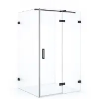 Maxaro Diamond Douchecabine | 120x100 cm Zwart chroom Helder glas Draaideur Rechthoek