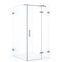 Maxaro Diamond Douchecabine | 110x100 cm Rvs Helder glas Draaideur Rechthoek