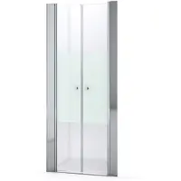 Maxaro Zircon Comfort Douchedeur | 90 cm Chroom Helder met matte strook Pendeldeur