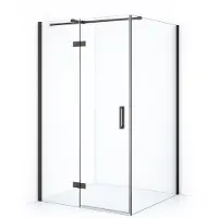 Maxaro Diamond Douchecabine | 110x90 cm Zwart metaal Helder glas Draaideur Rechthoek