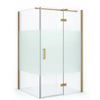 Maxaro Diamond Douchecabine | 120x80 cm Chroom Helder met matte strook Draaideur Rechthoek