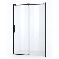 Maxaro Crystal Allure Douchedeur 140 cm Mat zwart Helder glas Schuifdeur | Douchedeur Schuifdeur | Schuifdeur Douche | Schuifwand douche