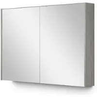 Maxaro Spiegelkast Met Verlichting Modulo 100x70cm Grijs Eiken Badkamer Spiegelkast | Spiegelkast Badkamer | Spiegelkast met Verlichting