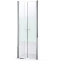 Maxaro Zircon Comfort Douchedeur | 80 cm Chroom Helder met matte strook Pendeldeur