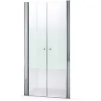Maxaro Zircon Comfort Douchedeur | 95 cm Chroom Helder met matte strook Pendeldeur