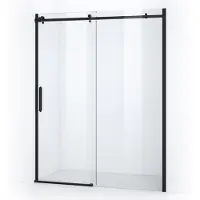 Maxaro Crystal Allure Douchedeur 160cm Mat Zwart Helder Glas Schuifdeur | Douchedeur Schuifdeur | Schuifdeur Douche | Schuifwand douche