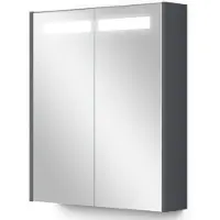 Maxaro Spiegelkast Met Verlichting Modulo 60x70cm Donkergrijs Badkamer Spiegelkast | Spiegelkast Badkamer | Spiegelkast met Verlichting