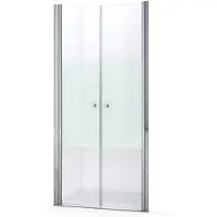 Maxaro Zircon Comfort Douchedeur | 90 cm Chroom Helder met matte strook Pendeldeur