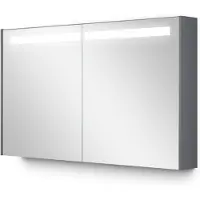 Maxaro Spiegelkast Met Verlichting Modulo 120x70cm Middengrijs Badkamer Spiegelkast | Spiegelkast Badkamer | Spiegelkast met Verlichting