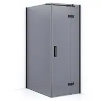 Maxaro Diamond Douchecabine | 110x80 cm Zwart chroom Rookglas Draaideur Rechthoek