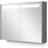 Maxaro Spiegelkast Met Verlichting Modulo 100x70cm Middengrijs Badkamer Spiegelkast | Spiegelkast Badkamer | Spiegelkast met Verlichting