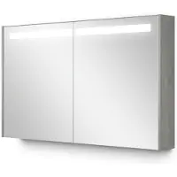 Maxaro Spiegelkast Met Verlichting Modulo 120x70cm Grijs Eiken Badkamer Spiegelkast | Spiegelkast Badkamer | Spiegelkast met Verlichting