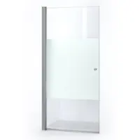 Maxaro Zircon Comfort Douchedeur | 100 cm Chroom Helder met matte strook Pendeldeur