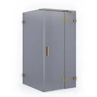 Maxaro Diamond Douchecabine | 110x100 cm Goud Rookglas Draaideur Rechthoek