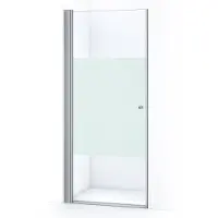 Maxaro Zircon Comfort Douchedeur | 90 cm Chroom Helder met matte strook Draaideur