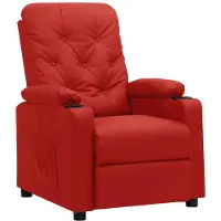 vidaXL Fauteuil verstelbaar kunstleer wijnrood
