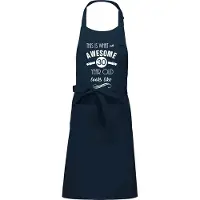 Kariban Awesome 30 year - 30 jaar cadeau - keukenschort - BBQ schort - verjaardag - navy blauw