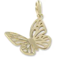 New Bling 9NBSAM-G220021 Gouden Hangertje - Dames - Vlinder - Opengewerkt - 15 x 12,8 mm - 14 Karaat - Goud