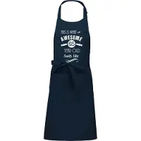 Kariban Awesome 65 year - 65 jaar cadeau - keukenschort - BBQ schort - verjaardag - navy blauw