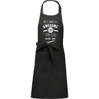 Kariban Awesome 55 year - 55 jaar cadeau - keukenschort - BBQ schort - verjaardag - chique grijs