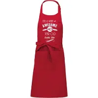 Kariban Awesome 40 year - 40 jaar cadeau - keukenschort - BBQ schort - verjaardag - rood