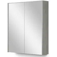 Maxaro Spiegelkast Met Verlichting Modulo 60x70cm Grijs Eiken Badkamer Spiegelkast | Spiegelkast Badkamer | Spiegelkast met Verlichting
