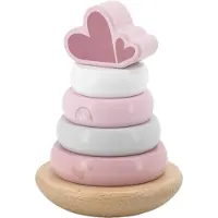 Label Roze Houten Tuimelring Piramide LLWT-25224