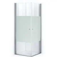 Maxaro Zircon Comfort Douchecabine | 80x80 cm Chroom Helder met matte strook Draaideur Vierkant