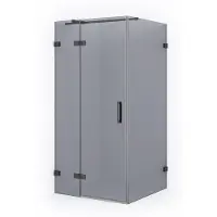 Maxaro Diamond Douchecabine | 100x80 cm Zwart chroom Rookglas Draaideur Rechthoek