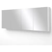 Maxaro Spiegelkast Lato 180x62cm Hoogglans Wit 4 Deuren Badkamer Spiegelkast | Spiegelkast Badkamer | Spiegelkast met Verlichting