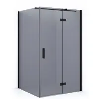Maxaro Diamond Douchecabine | 110x100 cm Mat zwart Rookglas Draaideur Rechthoek