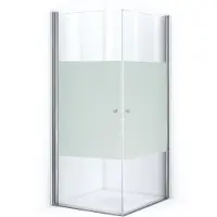 Maxaro Zircon Comfort Douchecabine | 90x90 cm Chroom Helder met matte strook Draaideur Vierkant