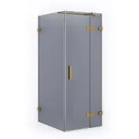 Maxaro Diamond Douchecabine | 100x80 cm Goud Rookglas Draaideur Rechthoek