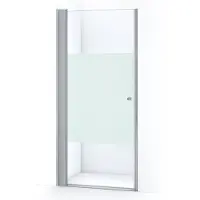 Maxaro Zircon Comfort Douchedeur | 95 cm Chroom Helder met matte strook Draaideur