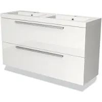 Maxaro Modulo Slim Badkamermeubel 120cm wit Vlak front 2 lades Mineraalmarmer | Badkamermeubel Wit | Wit Badmeubel