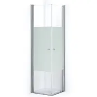 Maxaro Zircon Comfort Douchecabine | 60x60 cm Chroom Helder met matte strook Draaideur Vierkant