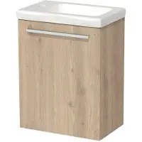 Maxaro Modulo Pico Toiletmeubel met wastafel | 40 cm Lichtbruin eiken Vlak front Keramiek