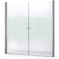 Maxaro Zircon Comfort Douchedeur | 195 cm Chroom Helder met matte strook Pendeldeur