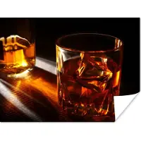 PosterMonkey Poster Glazen - Whiskey - Drank - 160x120 cm XXL