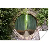 PosterMonkey Poster Bamboe - Bos - Japans - Doorkijk - 60x40 cm