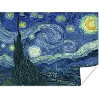 PosterMonkey Poster Sterrennacht - Schilderij - Oude meesters - Vincent van Gogh - 40x30 cm