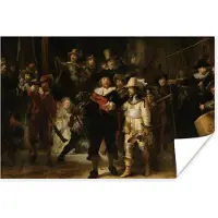 PosterMonkey Poster De Nachtwacht - Kunst - Oude meesters - Rembrandt - 90x60 cm