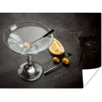 PosterMonkey Poster Alcohol - Martini - Fruit - Olijven - 80x60 cm