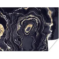 PosterMonkey Poster Marmer - Geode - Agaat - Goud - 160x120 cm XXL